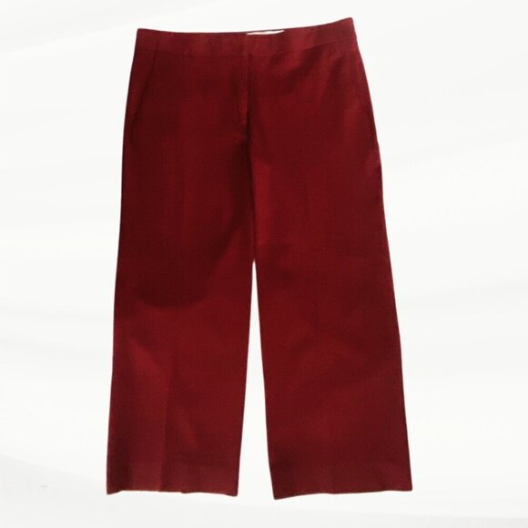 J. Crew Pants - J. Crew Burgundy Wine Stretch Cropped Pants, Size 6